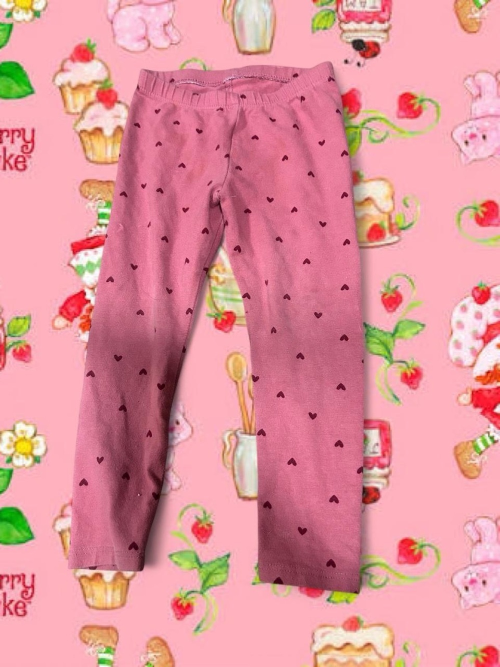 Cat & Jack Pink Heart-Print Girls' leggings Bottoms